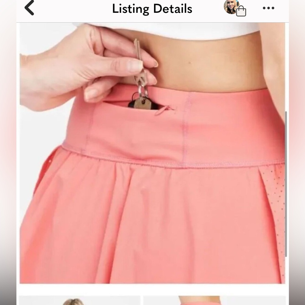 SPANX Skort Womens XL Coral Get Moving Booty Boost Skirt Short Tennis Golf